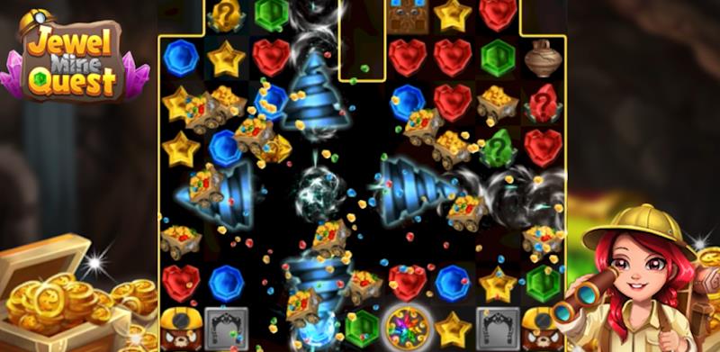 Jewel Mine Quest: Match-3 Tangkapan skrin 2