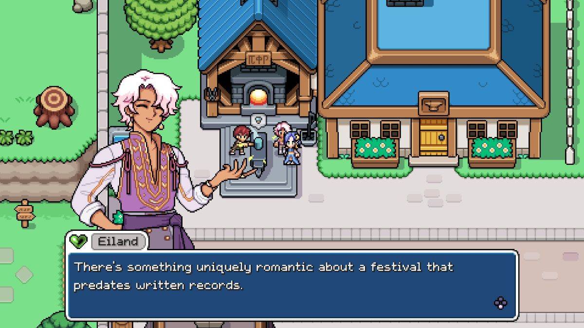 Screenshot of Eiland Shooting Star Festival dialogue in Fields of Mistria