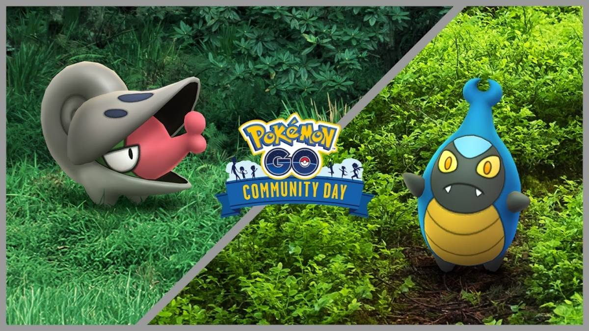 Karrablast 및 Shelmet Community Day의 Pokemon Go Key Art