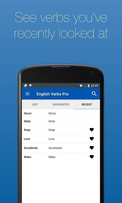 English Verb Conjugator Pro Captura de pantalla 0