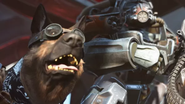 Fallout 4 Dog and Character in Power Armor