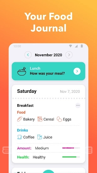 Nutrilio: Food Tracker & Water स्क्रीनशॉट 0