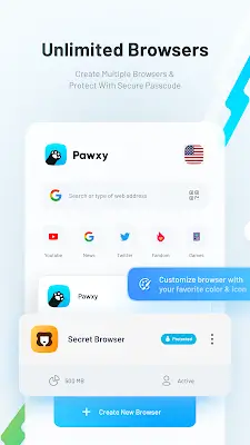 Pawxy - Fast VPN & Web Browser Ekran Görüntüsü 0