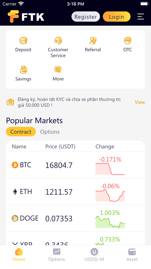 Schermata FTK Bitcoin & ETH Exchange 1