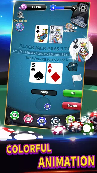 BlackJack 21 lite offline game Ảnh chụp màn hình 1