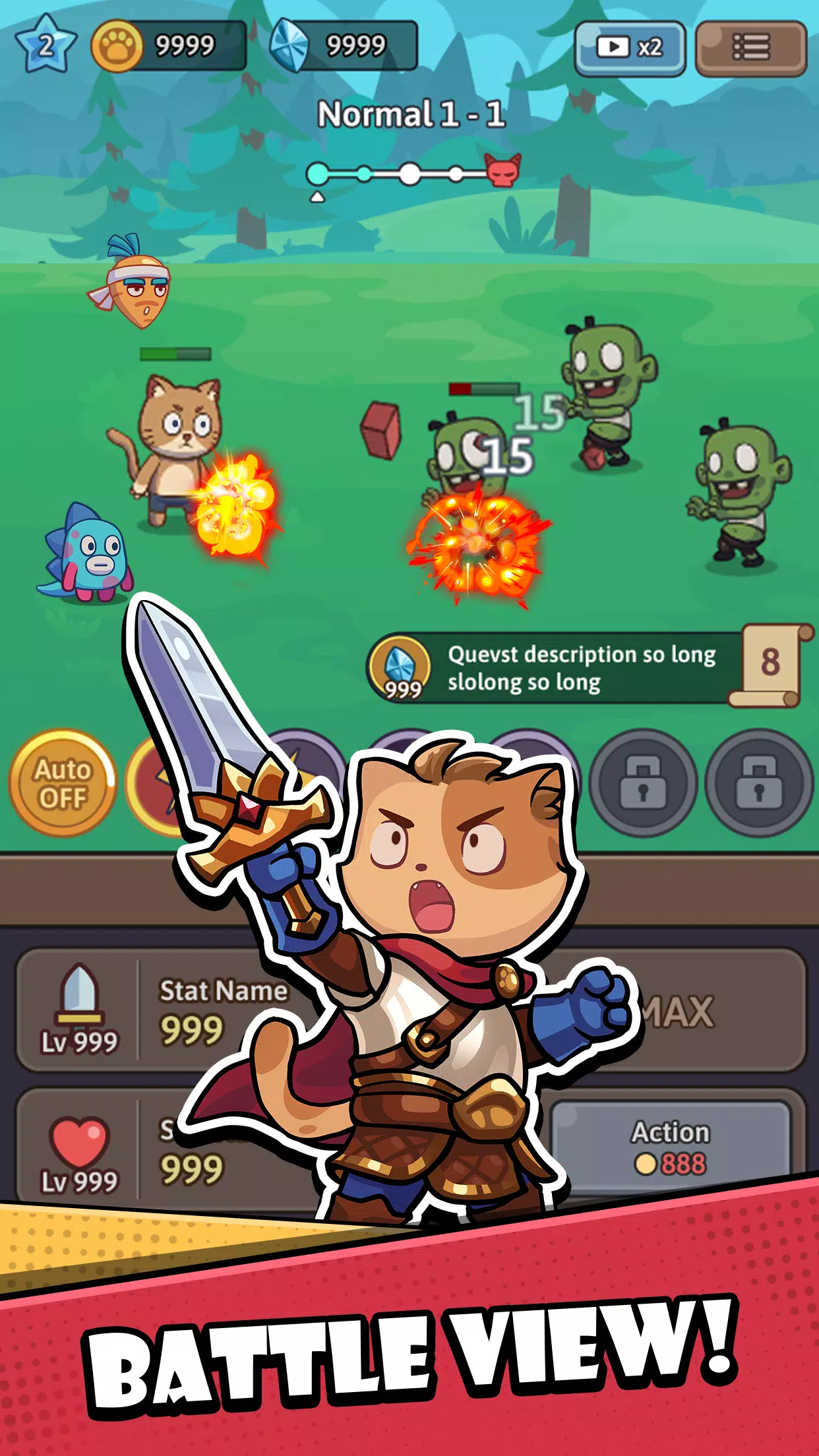 Cat Hero: Idle RPG War Screenshot 0