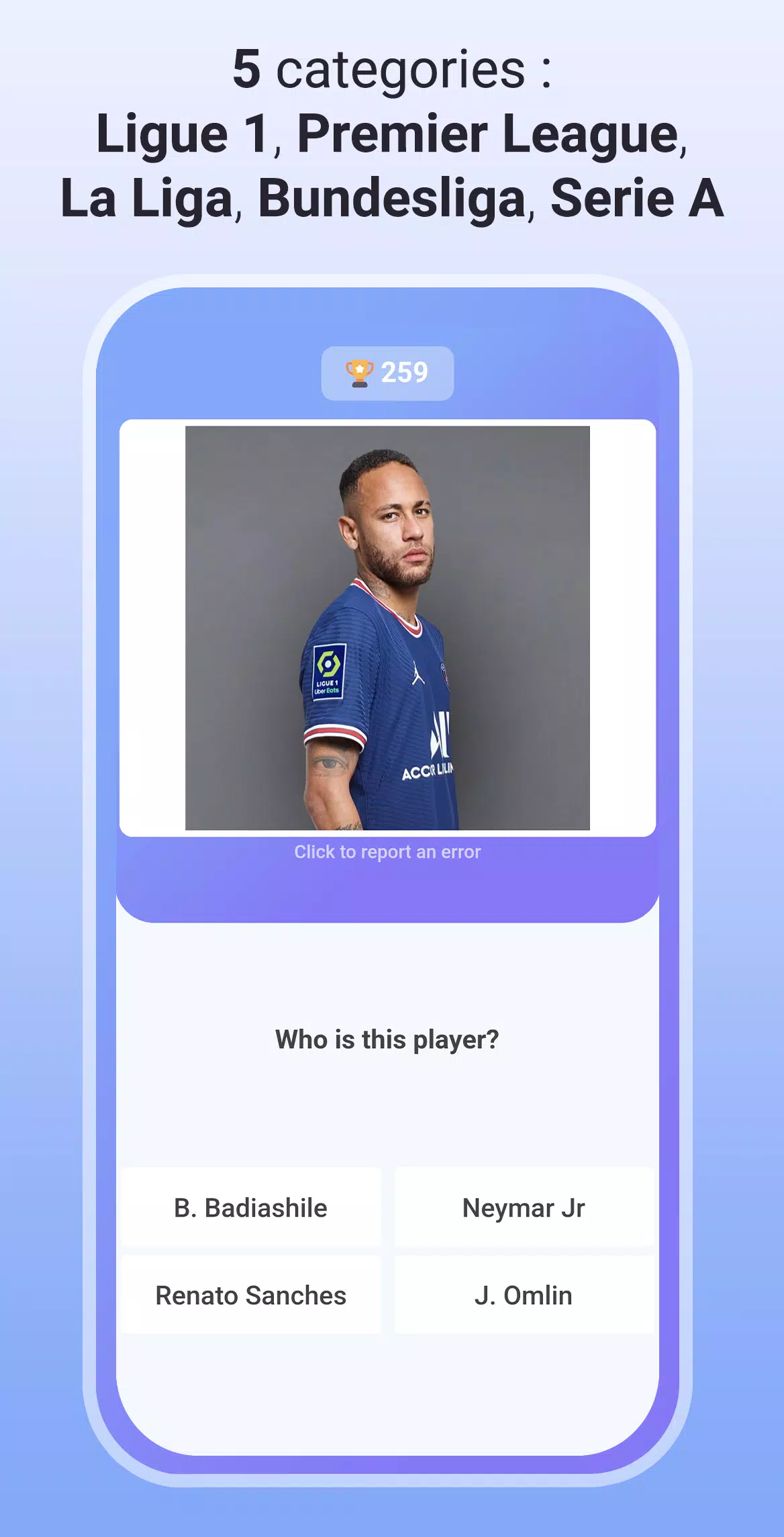Quiz Soccer - Guess the name स्क्रीनशॉट 2