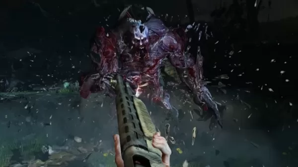 The screenshot shows Dying Light: The Beast combat where the player is seen shooting at a large zombie