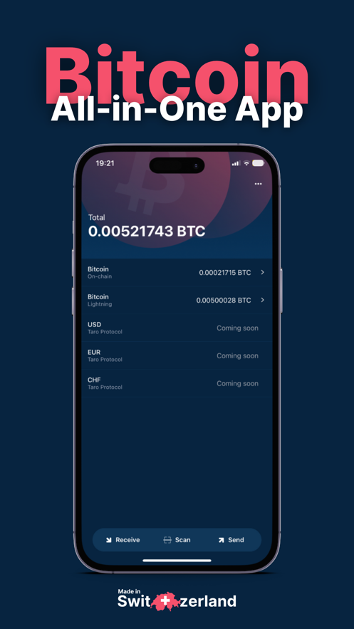 Schermata DFX BTC Taro Wallet 1