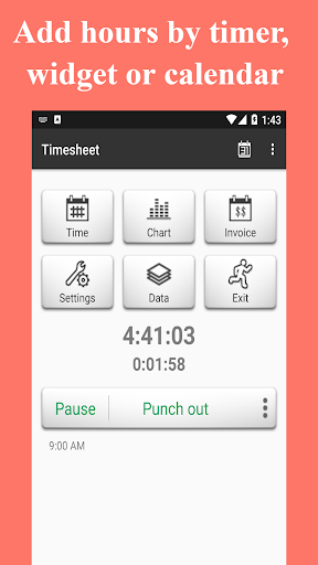 Timesheet - Work Hours Tracker स्क्रीनशॉट 0