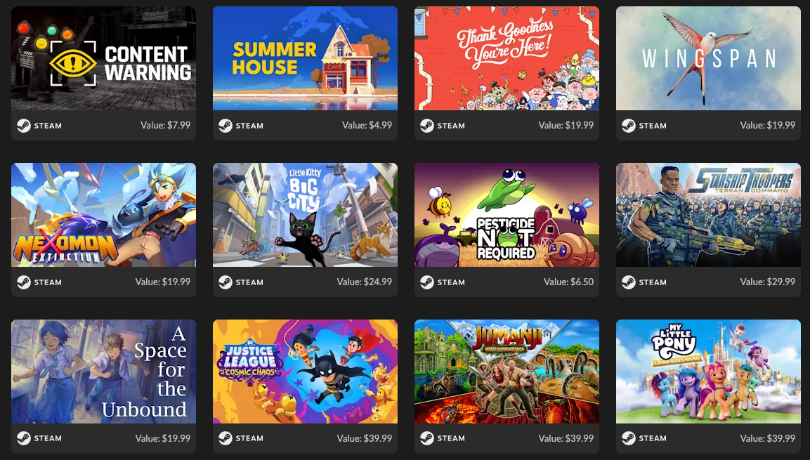 Game bundle contents