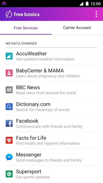 Free Basics by Facebook Ảnh chụp màn hình 1