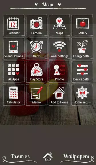 Heart Apple Theme +HOME 스크린샷 0