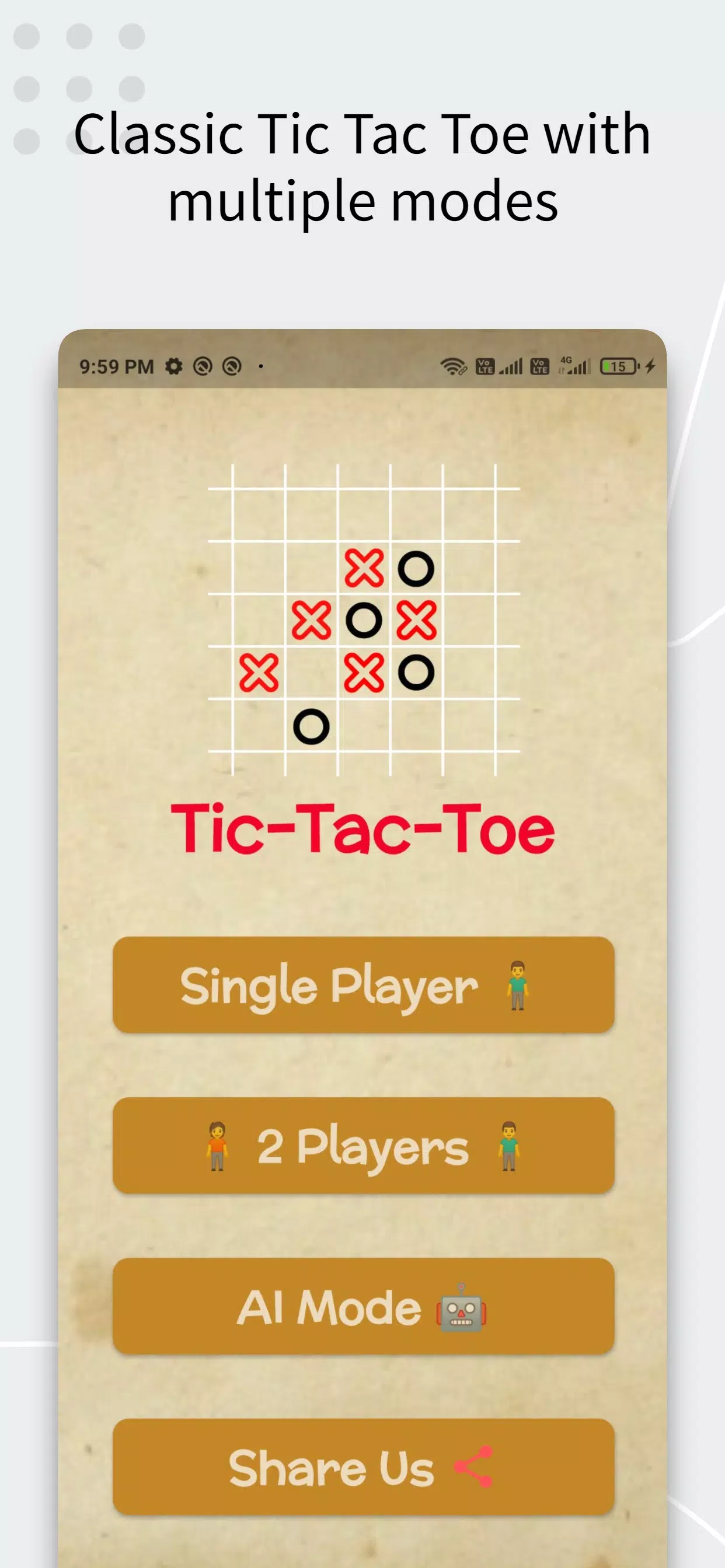 Tic Tac Toe AI Game Tangkapan skrin 0